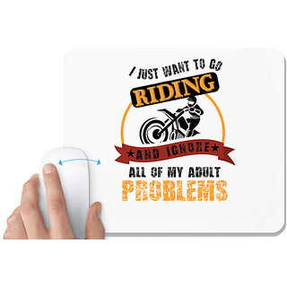                       UDNAG White Mousepad 'Rider | I JUST WANT TO GO' for Computer / PC / Laptop [230 x 200 x 5mm]                                              
