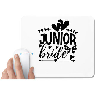                       UDNAG White Mousepad 'junior | Jonior bride' for Computer / PC / Laptop [230 x 200 x 5mm]                                              