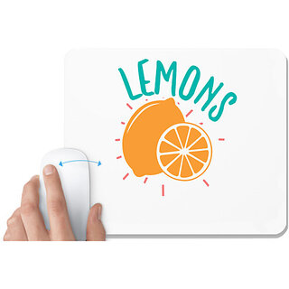                       UDNAG White Mousepad 'lemons' for Computer / PC / Laptop [230 x 200 x 5mm]                                              