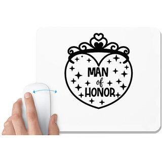                       UDNAG White Mousepad 'Honour | Man of the1' for Computer / PC / Laptop [230 x 200 x 5mm]                                              