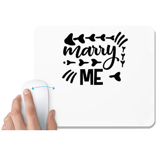                       UDNAG White Mousepad 'Marry me' for Computer / PC / Laptop [230 x 200 x 5mm]                                              