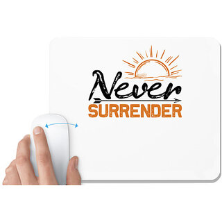                       UDNAG White Mousepad 'Never give up | Never' for Computer / PC / Laptop [230 x 200 x 5mm]                                              