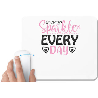                      UDNAG White Mousepad 'sparkle every day' for Computer / PC / Laptop [230 x 200 x 5mm]                                              