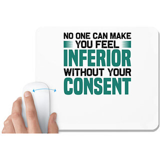 UDNAG White Mousepad 'No one can' for Computer / PC / Laptop [230 x 200 x 5mm]