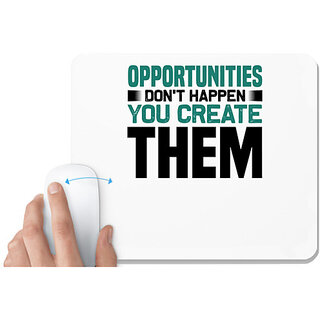                       UDNAG White Mousepad 'opportunity | Opportunities' for Computer / PC / Laptop [230 x 200 x 5mm]                                              