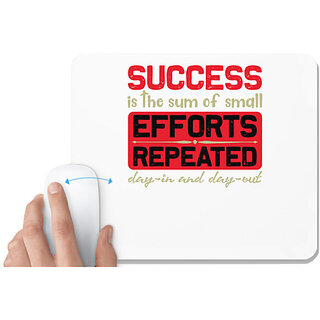                       UDNAG White Mousepad 'Success | Success is' for Computer / PC / Laptop [230 x 200 x 5mm]                                              