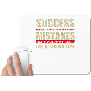                       UDNAG White Mousepad 'Success | Success' for Computer / PC / Laptop [230 x 200 x 5mm]                                              