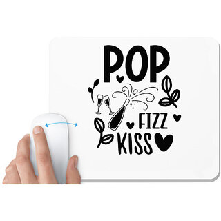                       UDNAG White Mousepad 'Pop fizz kisss' for Computer / PC / Laptop [230 x 200 x 5mm]                                              