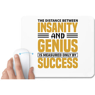                       UDNAG White Mousepad 'Success | The distance' for Computer / PC / Laptop [230 x 200 x 5mm]                                              