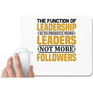                       UDNAG White Mousepad 'Leader | The function' for Computer / PC / Laptop [230 x 200 x 5mm]                                              
