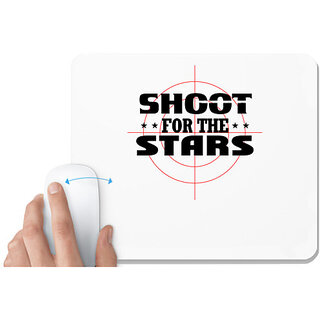                       UDNAG White Mousepad 'Star | Shoot For The Stars' for Computer / PC / Laptop [230 x 200 x 5mm]                                              