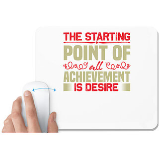                       UDNAG White Mousepad 'Achievement | The starting' for Computer / PC / Laptop [230 x 200 x 5mm]                                              