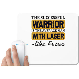                       UDNAG White Mousepad 'Warrior | The successful' for Computer / PC / Laptop [230 x 200 x 5mm]                                              