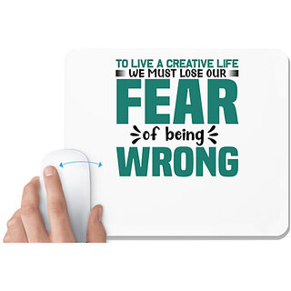                       UDNAG White Mousepad 'Fear | To live' for Computer / PC / Laptop [230 x 200 x 5mm]                                              