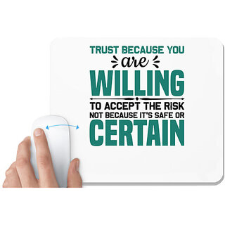                       UDNAG White Mousepad 'Trust' for Computer / PC / Laptop [230 x 200 x 5mm]                                              