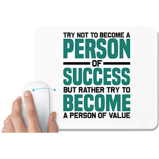                       UDNAG White Mousepad 'success | Try not to' for Computer / PC / Laptop [230 x 200 x 5mm]                                              