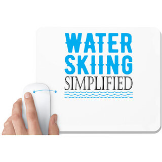                       UDNAG White Mousepad 'Water Skiing' for Computer / PC / Laptop [230 x 200 x 5mm]                                              