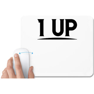                       UDNAG White Mousepad '| 1 UP' for Computer / PC / Laptop [230 x 200 x 5mm]                                              