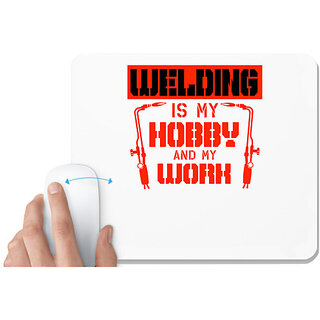                       UDNAG White Mousepad 'Welder | WELDING Is my' for Computer / PC / Laptop [230 x 200 x 5mm]                                              