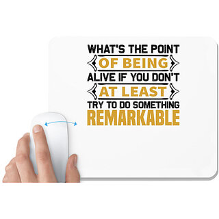                       UDNAG White Mousepad 'What's the' for Computer / PC / Laptop [230 x 200 x 5mm]                                              