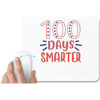                       UDNAG White Mousepad 'Smart | 100 days smarterr' for Computer / PC / Laptop [230 x 200 x 5mm]                                              
