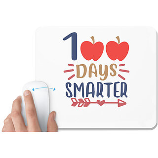                       UDNAG White Mousepad 'Smart | 100 days smarterrr' for Computer / PC / Laptop [230 x 200 x 5mm]                                              