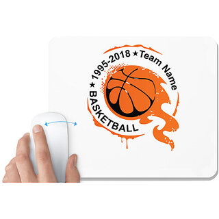                       UDNAG White Mousepad 'Basketball | 1995-2018 Team Name' for Computer / PC / Laptop [230 x 200 x 5mm]                                              