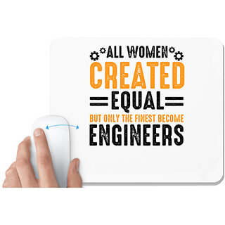                       UDNAG White Mousepad 'Woman Engineer | ALL WOMEN CREATED' for Computer / PC / Laptop [230 x 200 x 5mm]                                              