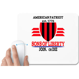                       UDNAG White Mousepad 'Sons of Liberty | American Patriot est 1776' for Computer / PC / Laptop [230 x 200 x 5mm]                                              