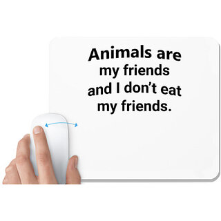                       UDNAG White Mousepad 'Animals | ANIMALS ARE MY' for Computer / PC / Laptop [230 x 200 x 5mm]                                              