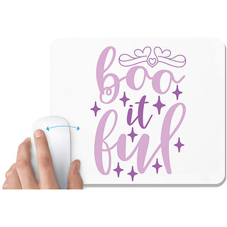                       UDNAG White Mousepad '| boo it ful' for Computer / PC / Laptop [230 x 200 x 5mm]                                              