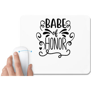                       UDNAG White Mousepad 'Babe | Babe of' for Computer / PC / Laptop [230 x 200 x 5mm]                                              