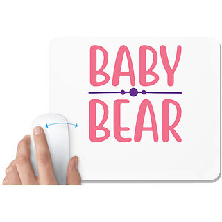                       UDNAG White Mousepad 'Bear | BABY BEAR' for Computer / PC / Laptop [230 x 200 x 5mm]                                              