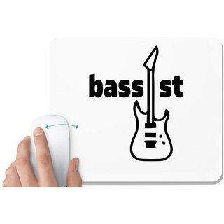                       UDNAG White Mousepad 'Guitar | bassst' for Computer / PC / Laptop [230 x 200 x 5mm]                                              