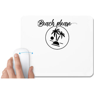                       UDNAG White Mousepad 'Summer | Beach please' for Computer / PC / Laptop [230 x 200 x 5mm]                                              