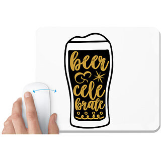                       UDNAG White Mousepad 'Beer | Beer celebrate' for Computer / PC / Laptop [230 x 200 x 5mm]                                              