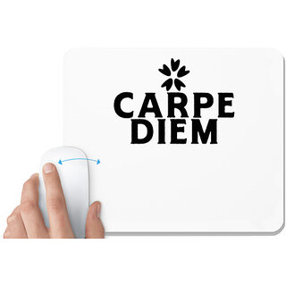                       UDNAG White Mousepad 'CARPE DIEM' for Computer / PC / Laptop [230 x 200 x 5mm]                                              