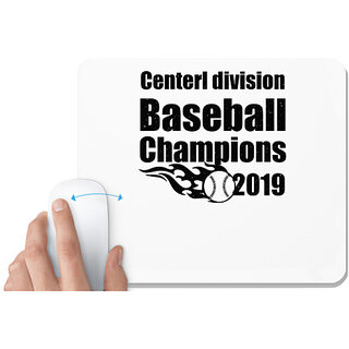                       UDNAG White Mousepad 'Baseball | Centerl division (2)' for Computer / PC / Laptop [230 x 200 x 5mm]                                              