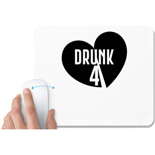                      UDNAG White Mousepad 'drunk | drunk' for Computer / PC / Laptop [230 x 200 x 5mm]                                              