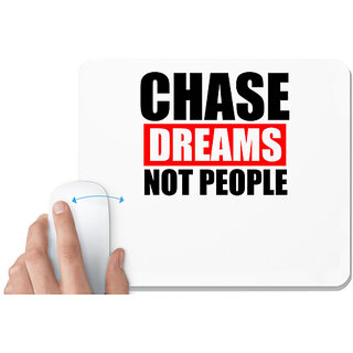                       UDNAG White Mousepad 'Dream | Chase Dreams Not People' for Computer / PC / Laptop [230 x 200 x 5mm]                                              