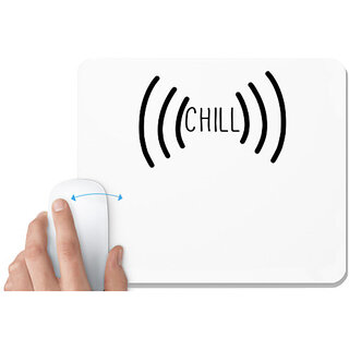                       UDNAG White Mousepad 'Chill | chill' for Computer / PC / Laptop [230 x 200 x 5mm]                                              