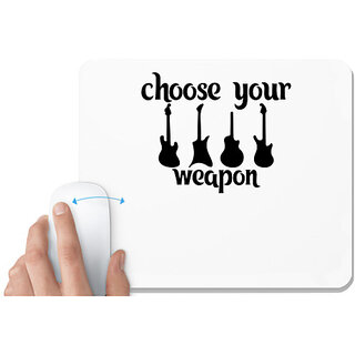                       UDNAG White Mousepad 'Guitar | choose your weapon' for Computer / PC / Laptop [230 x 200 x 5mm]                                              