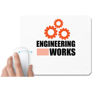                       UDNAG White Mousepad 'Engineer | Engineering Works' for Computer / PC / Laptop [230 x 200 x 5mm]                                              
