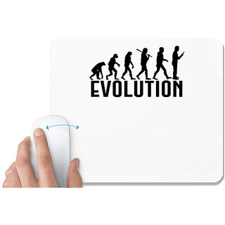                       UDNAG White Mousepad 'Evolution | evolution' for Computer / PC / Laptop [230 x 200 x 5mm]                                              