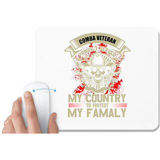                       UDNAG White Mousepad 'Family | COMBA VETERAN' for Computer / PC / Laptop [230 x 200 x 5mm]                                              