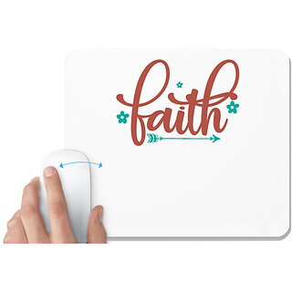                       UDNAG White Mousepad 'faith | faith' for Computer / PC / Laptop [230 x 200 x 5mm]                                              