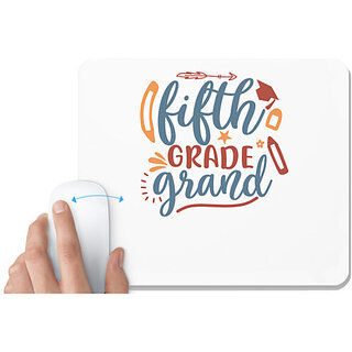                       UDNAG White Mousepad 'School | fifth grade grand' for Computer / PC / Laptop [230 x 200 x 5mm]                                              