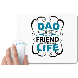                       UDNAG White Mousepad 'Father | Dad is the best' for Computer / PC / Laptop [230 x 200 x 5mm]                                              