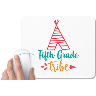                       UDNAG White Mousepad 'School | fifth grade tribe' for Computer / PC / Laptop [230 x 200 x 5mm]                                              