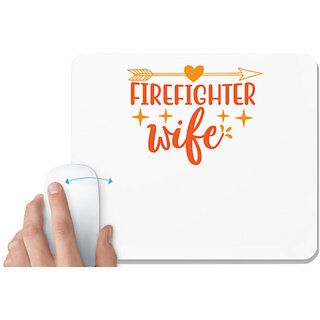                       UDNAG White Mousepad 'Wife | firefighter wife 2' for Computer / PC / Laptop [230 x 200 x 5mm]                                              